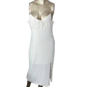 No Comment White Strappy Y2K Style Bodycon Midi Dress XL JR.